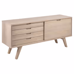 Buffet en panneaux de particules avec 4 tiroirs et 1 porte coulissante - Beige