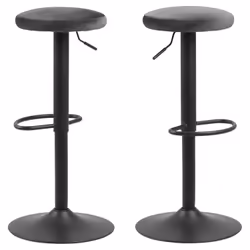 Lot de 2 Tabourets de bar Finch avec repose pieds et hauteur réglable en tissu et métal