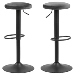 Lot de 2 Tabourets de bar Finch avec repose pieds et hauteur réglable en tissu et métal