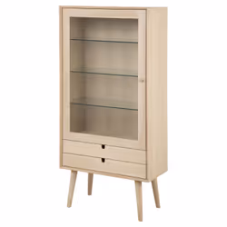 Vitrine en panneau de particules avec tiroirs et étagères - Beige