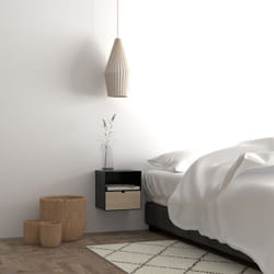 Toilinux 200163 Table de nuit et table de chevet Beige, Noir