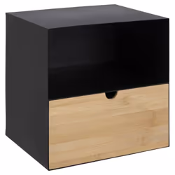 Toilinux 200163 Table de nuit et table de chevet Beige, Noir
