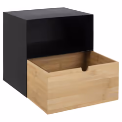 Toilinux 200163 Table de nuit et table de chevet Beige, Noir