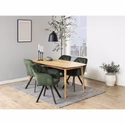 Fauteuils de table Antoine en tissu avec accoudoirs