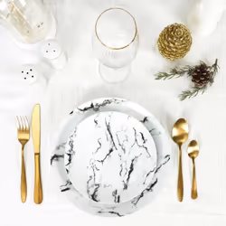 Toilinux 702592 assiette Noir, Blanc 12 pièce(s)