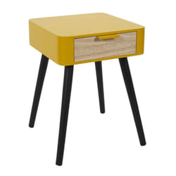 Toilinux 702613 Table de nuit et table de chevet Jaune