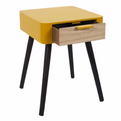 Toilinux 702613 Table de nuit et table de chevet Jaune