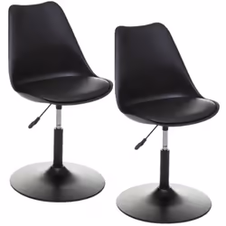 Lot de 2 Chaises ajustables en hauteur en polypropylène avec coussin