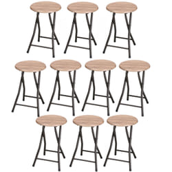Lot de 10 Tabourets d'appoint pliables industriel Dock - Noir