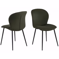 Lot de 2 chaises de salle à manger Lina - Velours côtelé