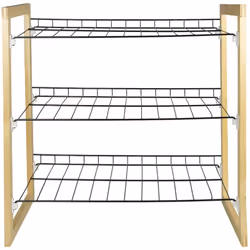 Optimisez votre espace de rangement intérieur avec cette étagère multi-usage 3 niveaux en pin et métal. Compacte, cette étagè ...