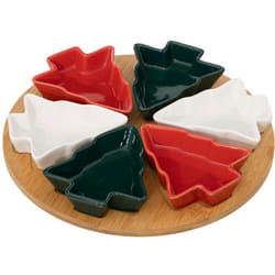Atmosphera - Set apéritif sapin 6 pièces et plateau