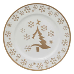 Lot de 12 dessous d'assiette Sapin Diam 33 cm - Or