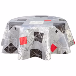 Habitable - Nappe en toile cirée ronde Moma - Diam. 150 cm - Gris