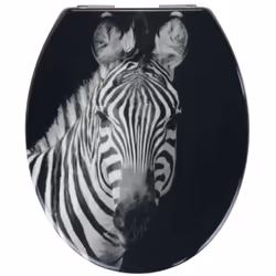 Optez pour le confort et la durabilité notre abattant WC en bois motif zèbres Son montage rapide et simple en fait le choix i ...