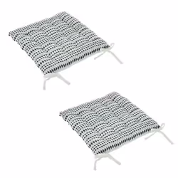 Atmosphera - Lot de 2 galettes de chaise rectangulaire Tavares - 38 x 38 cm - Bleu nuit