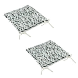 Atmosphera - Lot de 2 galettes de chaise rectangulaire Tavares - 38 x 38 cm - Bleu nuit