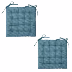 Atmosphera - Lot de 2 Galettes de chaise Otto - 38 x 38 cm. - Bleu