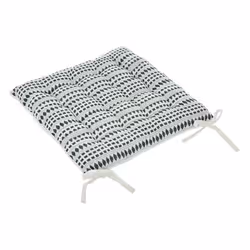 Atmosphera - Galette de chaise rectangulaire Tavares - 38 x 38 cm - Bleu nuit