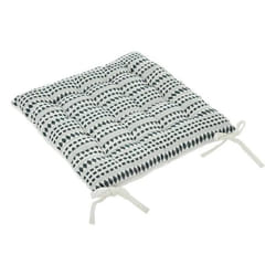 Atmosphera - Galette de chaise rectangulaire Tavares - 38 x 38 cm - Bleu nuit