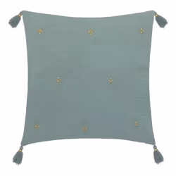 Atmosphera - Coussin de chaise brodé rectangulaire Starke - 40 x 40 cm - Céladon