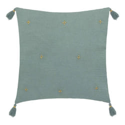 Atmosphera - Coussin de chaise brodé rectangulaire Starke - 40 x 40 cm - Céladon