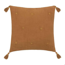 Atmosphera - Coussin de chaise brodé rectangulaire Starke - 40 x 40 cm - Cannelle