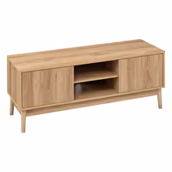 Meuble TV Liam 2 portes et 2 niches - Marron