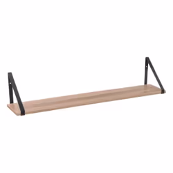 Etagère murale avec équerres 78 cm - Marron et noir