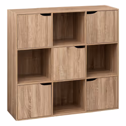 Etagère 9 cases Mix n'modul 5 portes - Marron