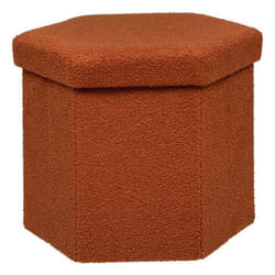 Pouf pliant héxagonal en bouclette - Ambre