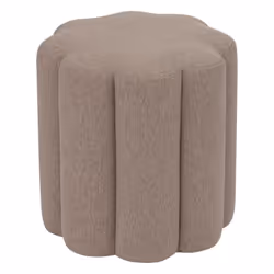 Pouf design floral en tissu - Beige