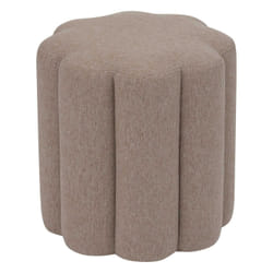 Pouf design floral en tissu - Beige
