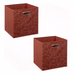 Lot de 2 boites de rangement en tissu Minimalist - 31x31x31cm - Rouge