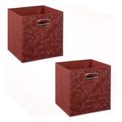 Lot de 2 boites de rangement en tissu Minimalist - 31x31x31cm - Rouge