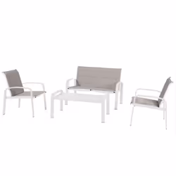 Salon de jardin Elyn en aluminium et texaline - 4 places