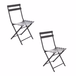 Lot de 2 chaises de jardin pliables en métal Greensboro