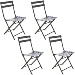 Lot de 4 chaises de jardin pliables en métal Greensboro