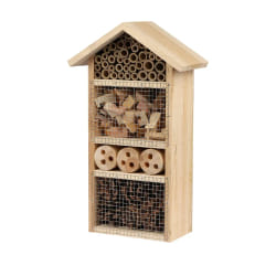 Toilinux Hôtel à insectes en bois naturel