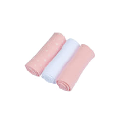 Tolinux Lot de 3 langes - Rose et blanc