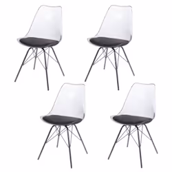 Lot de 4 chaises Diane avec coussin d'assise