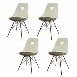 Lot de 4 chaises Diane avec coussin d'assise
