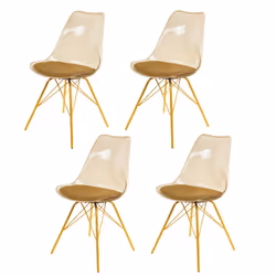 Lot de 4 chaises Diane avec coussin d'assise