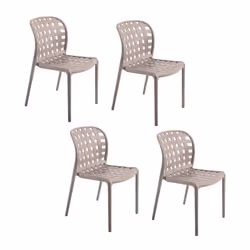Lot de 4 chaises de jardin en polypropylène Sienne