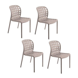 Lot de 4 chaises de jardin en polypropylène Sienne