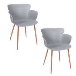 Lot de 2 fauteuils coque en polypropylène et métal