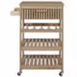 The Home Deco Factory - Desserte de cuisine 3 plateaux et 1 tiroir Saulk en bois - Marron