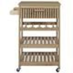 The Home Deco Factory - Desserte de cuisine 3 plateaux et 1 tiroir Saulk en bois - Marron