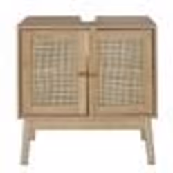 The Home Deco Factory - Meuble sous vasque 2 portes Bali en cannage - Marron