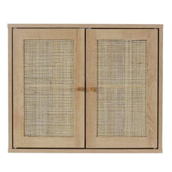 The Home Deco Factory - Armoire murale 2 portes Bali en cannage - Marron